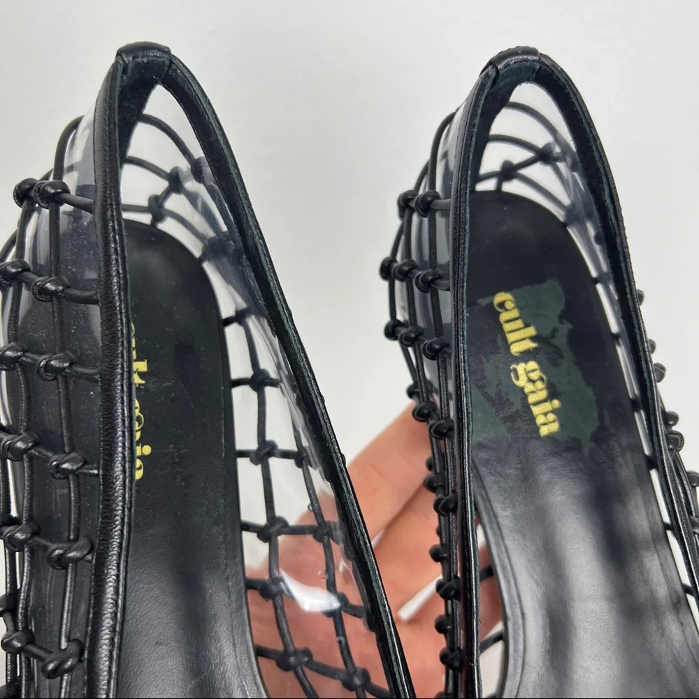 Cult Gaia Kenny Goatskin Woven PVC Pumps - Picture 8 of 9